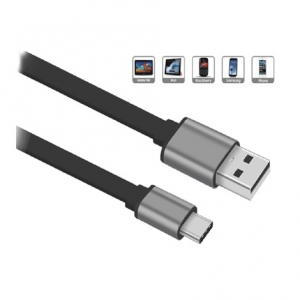 SANSAI HEAVY DUTY FLAT USB TO TYPE-C LEAD - 1.2M