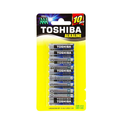 TOSHIBA AAA ALKALINE BATTERIES - 10 PACK