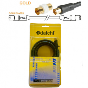 DAICHI RG6QUAD PAL TO PAL FLYLEAD BLACK - 3M