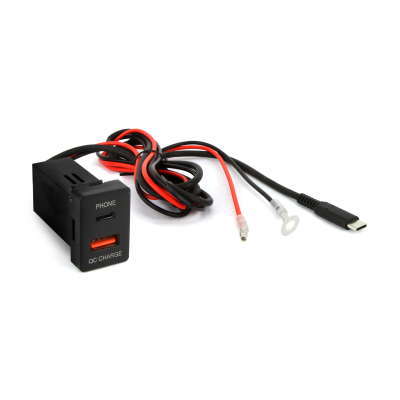 WESTEC FACTORY FIT USB-C 1M LEAD + QC CHARGE SOCKET TO SUIT SMALL TOYOTA