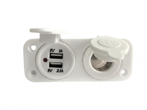 WESTEC PANEL FLUSH MOUNT ACCESSORY + DUAL USB SOCKETS - WHITE