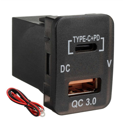 WESTEC PD USB-C + QC3.0 USB-A FAST CHARGER WITH LED VOLTMETER TO SUIT SMALL TOYOTA