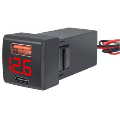 WESTEC PD USB-C + QC3.0 USB FAST CHARGER WITH LED VOLTMETER TO SUIT SQUARE TOYOTA