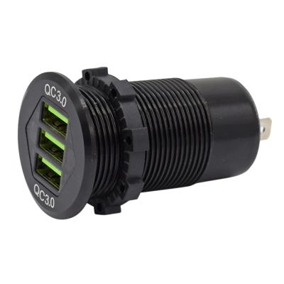 WESTEC UNIVERSAL ROUND MOUNT TRIPLE QC3.0 USB FAST CHARGER
