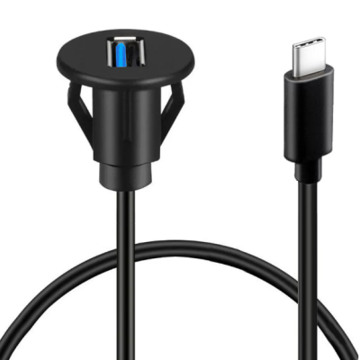 WESTEC PUSH-IN UNIVERSAL ROUND MOUNT - USB-A TO USB-C 